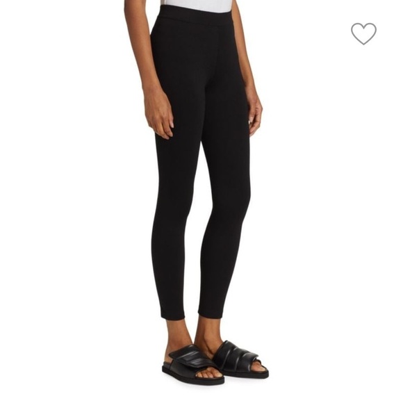 Vince Mid Rise Leggings Black Stretch Pull On Size Small Minimalist Contemporary - Picture 1 of 16